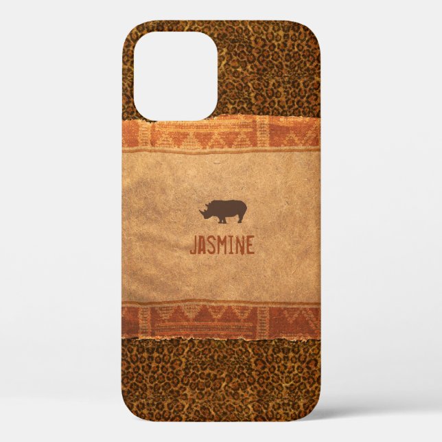 Coques Case-Mate iPhone Giraffe Imprimer Rhino Thème africain (Verso)