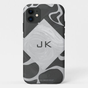 Etui iPhone Case-Mate Giraffe Monogramme noir et gris clair