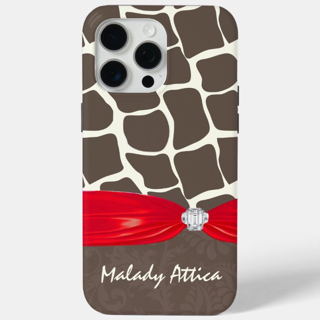 Coques Case-Mate iPhone Giraffe Motif Imprimé Ruban Faux Crystal (Verso)