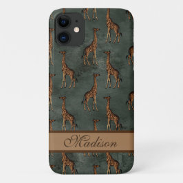 Case-Mate iPhone Case Giraffe Script Nom Chic Design tendance Safari