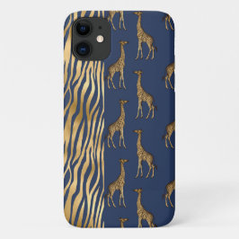 Case-Mate iPhone Case Giraffe & Tigre Imprimer Or Bleu Plutôt Chic