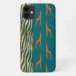 Case-Mate iPhone Case Giraffe & Tigre Imprimer Or Turquoise Plutôt Chic