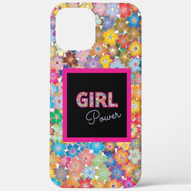 Coques Case-Mate iPhone Girl Power | Fille rose belles femmes Fleurs sauva (Verso)