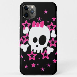 Coque Case-Mate Pour iPhone Girlie White Skull Cartoon noir
