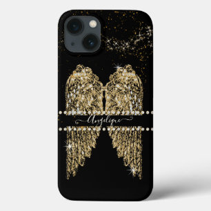 Case-Mate iPhone Case Girly Angel Wings Gold Sparkle Diamond Bijoux Chic
