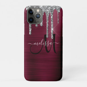Case-Mate iPhone Case Girly Burgundy Brossé Metal Driving Parties scinti
