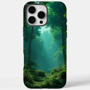 Coques iPhone 16 Pro Max Glade de forêt serene dans la lumière du matin - c