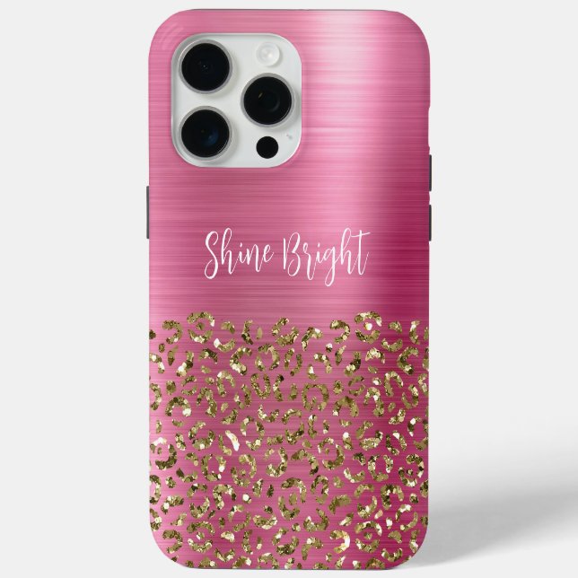 Coques Case-Mate iPhone Glam Girly Pink Gold Leopard (Verso)