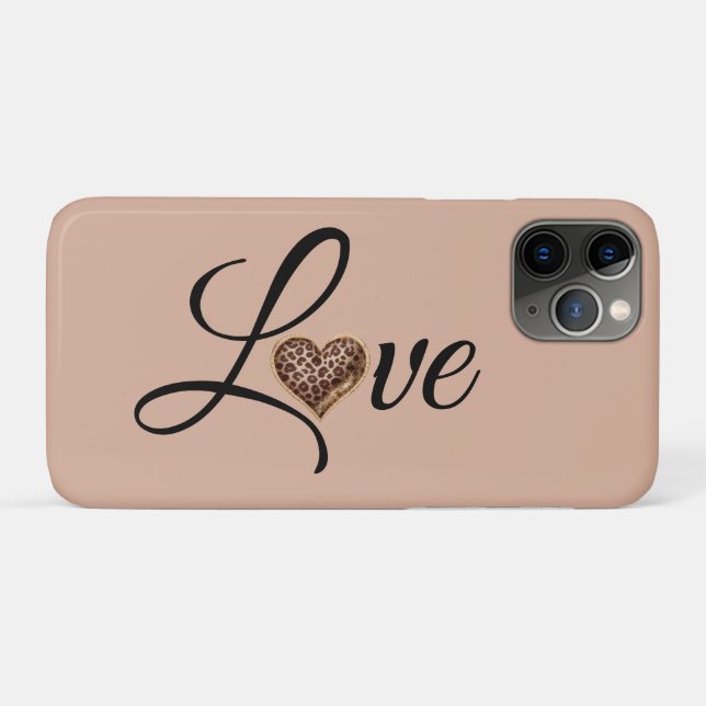 Coques Case-Mate iPhone Glam Leopard Heart Love Design (Dos (Horizontal))