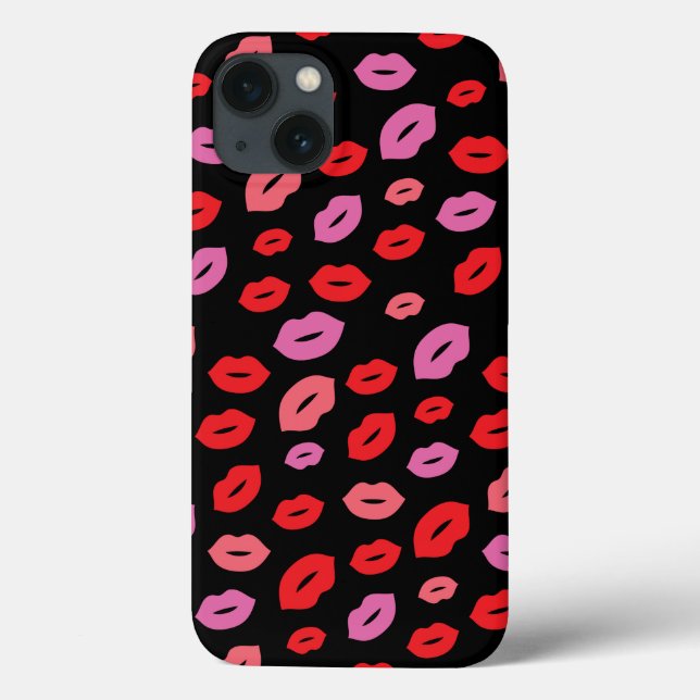 Coques Case-Mate iPhone Glam Lip Imprimer Beauté Rose/Rouge/Noir (Verso)