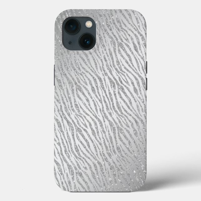 Coques Case-Mate iPhone Glam poster de animal Parties scintillant argent (Verso)