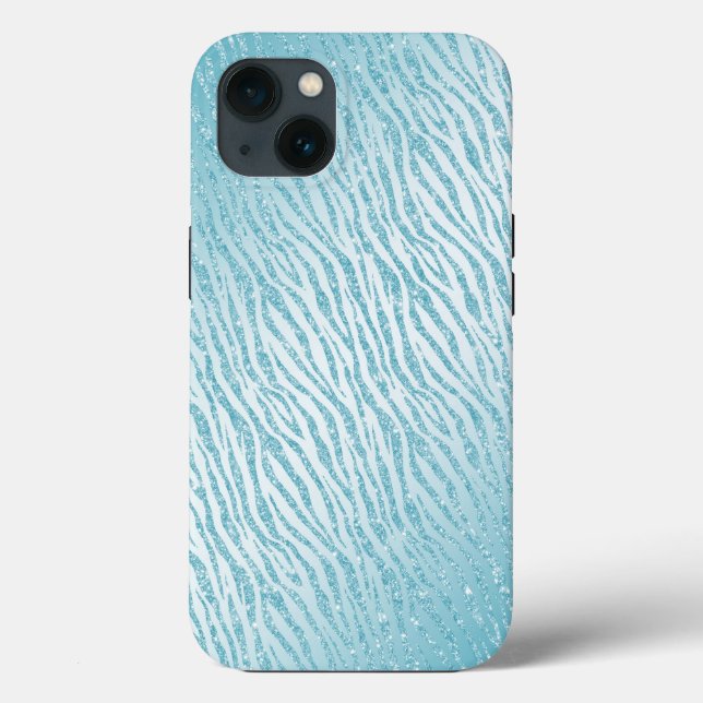 Coques Case-Mate iPhone Glam poster de animal Parties scintillant bleue (Verso)