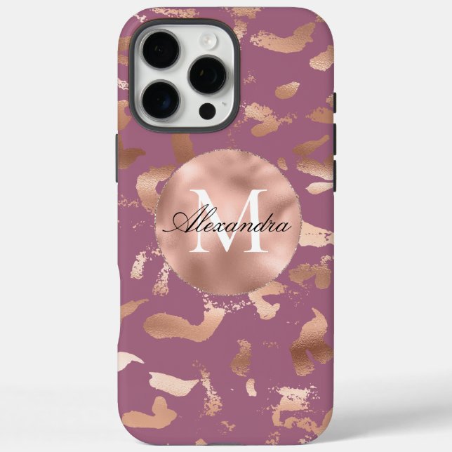 Coques Case-Mate iPhone Glam Rose Gold Boysenberry Purple Abstrait (Verso)