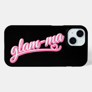Coque Pour iPhone 15 Glamma rose/blanc sur noir