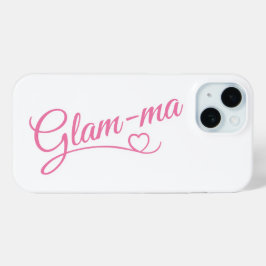 Coque Pour iPhone 15 Glamma rose sur blanc