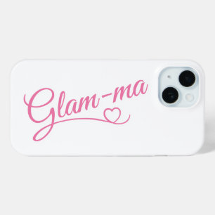 Coque Pour iPhone 15 Glamma rose sur blanc
