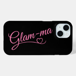 Coque Pour iPhone 15 Glamma rose sur noir