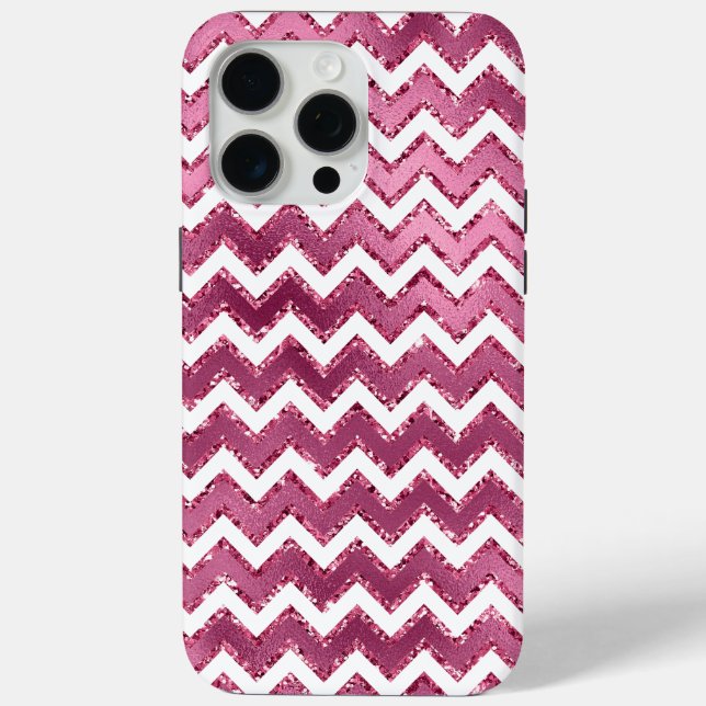 Coques Case-Mate iPhone Glamme rose blanc Zigzag (Verso)