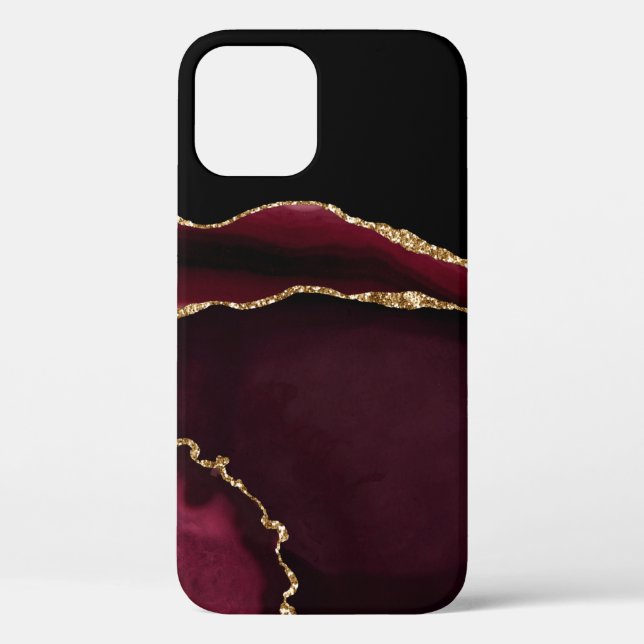 Coques Case-Mate iPhone Glamour Marbre Agate Chic Black Purple Gold (Verso)