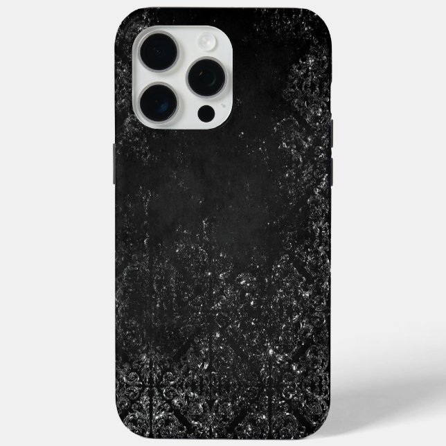 Coques Case-Mate iPhone Glimmery Onyx Grunge | Tambour noir argenté (Verso)