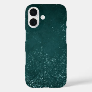 Coques iPhone 16 Glimmery Turquoise Grunge   Riche verre vert foncé