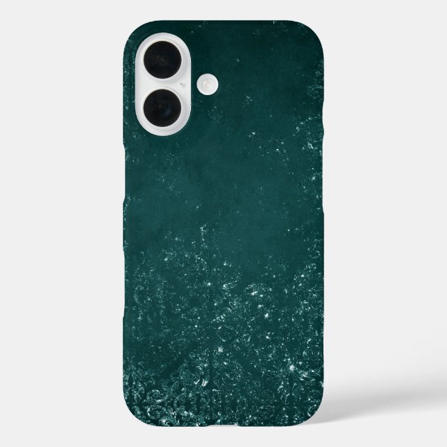 Coques Case-Mate iPhone Glimmery Turquoise Grunge | Riche verre vert foncé (Verso)