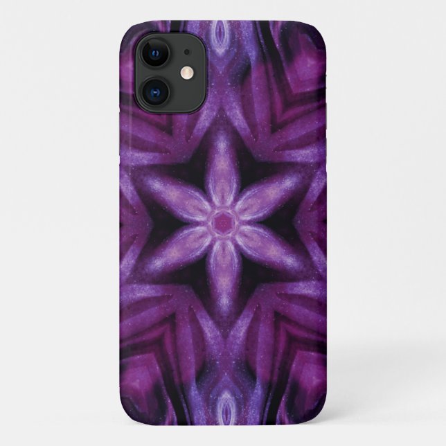 Coques Case-Mate iPhone Glitterie Purple Kaleidoscope Coeurs Gradient (Dos)