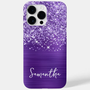 Coque Pour Pour iPhone 14 Pro Max Glittery Amethyst Purple Glam Nom