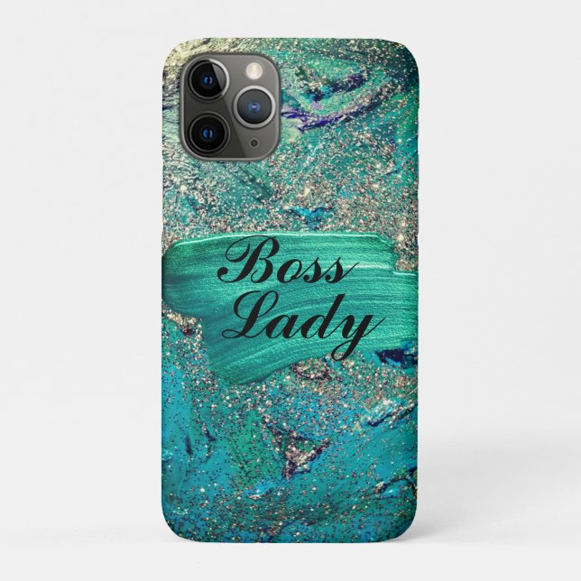 Coques Case-Mate iPhone Glittery Aqua Peinture Strots Boss Lady (Dos)