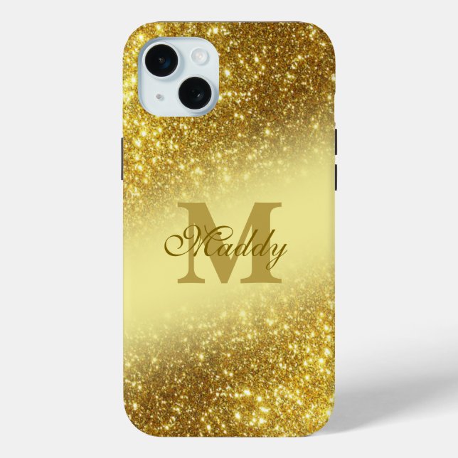 Coques Case-Mate iPhone glittery golden personnalisé (Verso)