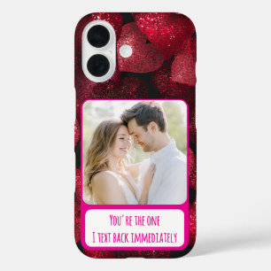 Coques iPhone 16 Glittery Love I Text Back Immédiatement