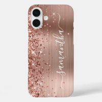 Glittery Rose Gold Metallic Girly Signature