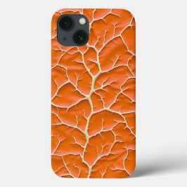 Case-Mate iPhone Case Glossy Orange iPhone Case with Branch Texture
