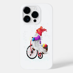 Coque Pour iPhone 14 Pro Gnome cadeau de Noël avec vélo et cadeaux