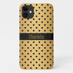 Case-Mate iPhone Case GOLD BLACK HEART MOTIF IPHONE personnalisable