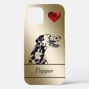 Case-Mate iPhone Case Gold / Coeur rouge encastré Chien dalmate iPhone 1
