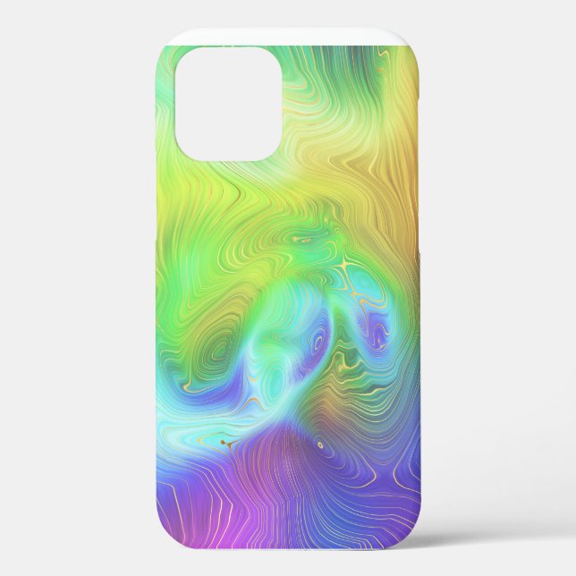 Coques Case-Mate iPhone Gold et Rainbow Abstrait (Verso)