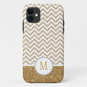 Coques Pour iPhone Gold Glam Faux Parties scintillant Chevron