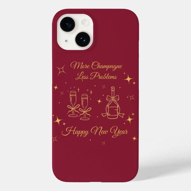 Coques Case-Mate iPhone Gold Line Art New Year Design (Verso)