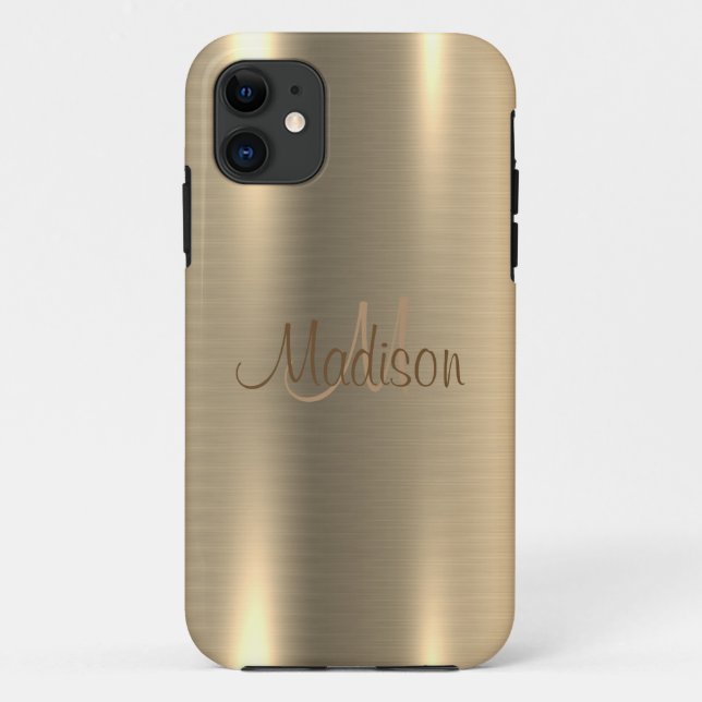 Coques Case-Mate iPhone Gold Metallic Chic Elegant Chic Personnaliser (Dos)