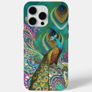 Coque iPhone 15 Pro Max Gold Paisley Peacock & Feather iPhone 6