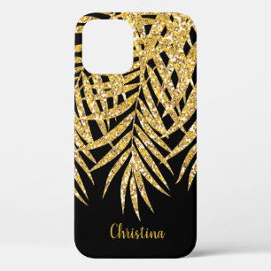 Case-Mate iPhone Case Gold Parties scintillant Palm Fronds Nom Black per