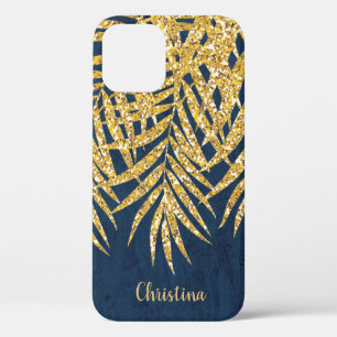 Case-Mate iPhone Case Gold Parties scintillant Palm Fronds Nom Marine pe