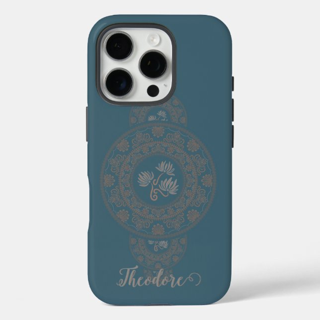 Coques Case-Mate iPhone Gold Rococo Lotus Ornamental Mandala (Verso)