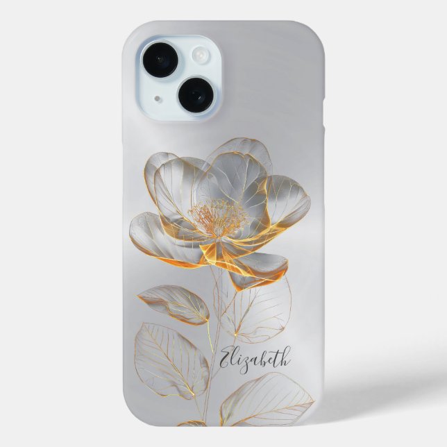 Coques Case-Mate iPhone Gold Rose Silver Ajouter un nom (Verso)