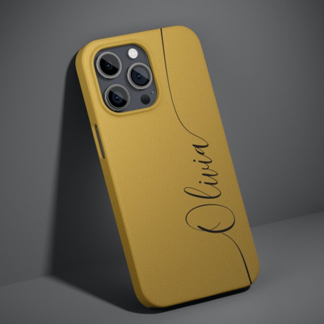 Coques Case-Mate iPhone Gold Shimmer Élégant Calligraphie Nom du script (Créateur téléchargé)
