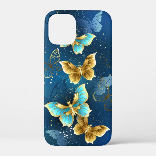 Coques Case-Mate iPhone Golden butterflies (Verso)