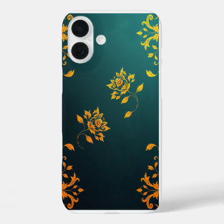 Coques iPhone 16 Plus Golden Floral Motif iPhone Case