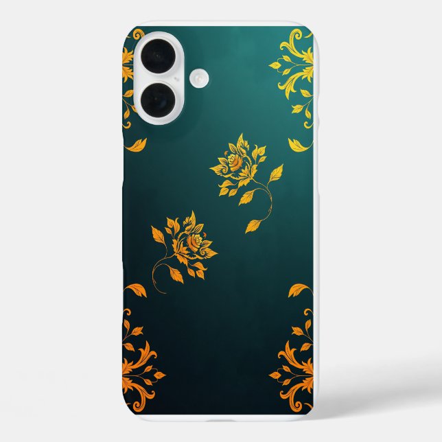Coques Case-Mate iPhone Golden Floral Motif iPhone Case (Verso)