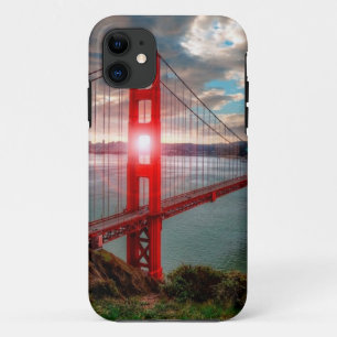 Coque Case-Mate Pour iPhone Golden gate bridge avec Sun brillant